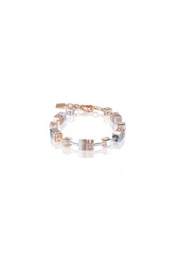 COEUR DE LION  Geo Cube Botswana Agate and Blush Champagne Bracelet 4017/30-0230