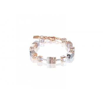 COEUR DE LION  Geo Cube Botswana Agate and Blush Champagne Bracelet 4017/30-0230