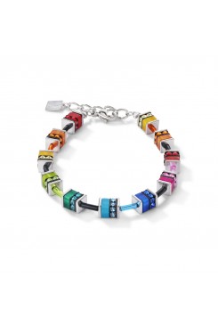 COEUR DE LION Geo Cube Mini Rainbow Colours Bracelet 4409/30-1500