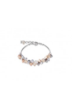 COEUR DE LION Geo Cube Elegant Champagne & Rose Gold Crystal Bracelet 4938/30-1631