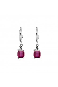 COEUR DE LION Cube Drop Earrings with Swarovski Crystals Purple 0094/20-0400