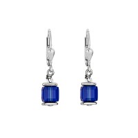 COEUR DE LION Cube Drop Earrings with Swarovski Crystals Blue 0094/20-0700