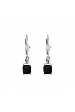 COEUR DE LION Cube Drop Earrings with Swarovski Crystals Black 0094/20-1300