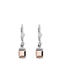 COEUR DE LION Cube Drop Earrings with Swarovski Crystals Rose Gold 0094/20-1620