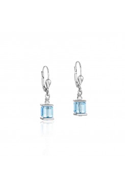 COEUR DE LION Cube Drop Earrings with Swarovski Crystals Turquoise 0094/20-2000