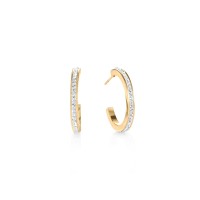 COEUR DE LION Hoop Gold & Crystal Pavé Earrings 0139/21-1816