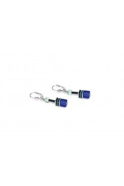COEUR DE LION Geo Cube Bright Blue Earrings 2838/20-0705