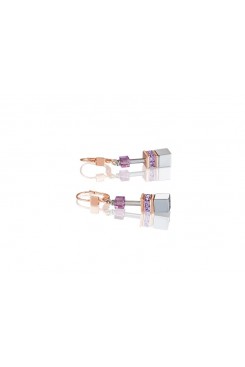COEUR DE LION  Geo Cube Soft Purple Natural Amethyst Earrings 4017/20-0829