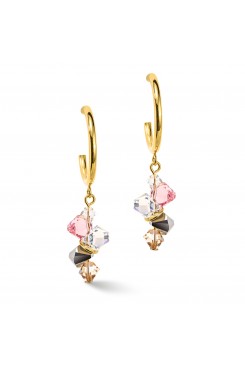 COEUR DE LION Radiating Gold, Silver & Shimmering Pink Earrings 4639/21-1920