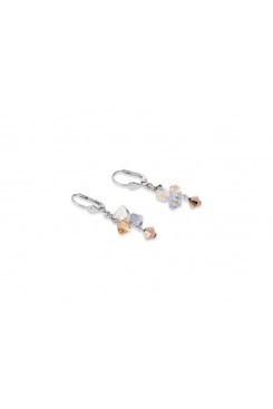 COEUR DE LION Geo Cube Elegant Champagne & Rose Gold Crystal Earrings 4938/20-1631