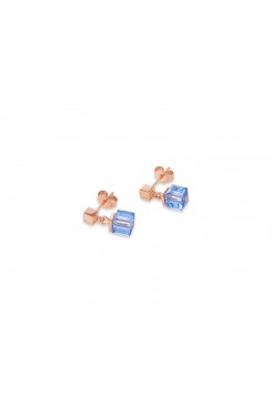 COEUR DE LION Geo Cube Soft Dusky Blues Earrings 4996/21-0700