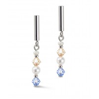 COEUR DE LION Blue European Crystals & Stainless Steel Earrings 6022/21-0720 