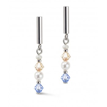 COEUR DE LION Blue European Crystals & Stainless Steel Earrings 6022/21-0720 