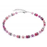 COEUR DE LION Geo Cube Viva Magenta Necklace 2838/10-0422