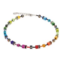 COEUR DE LION Geo Cube Rainbow Necklace 2838/10-1520