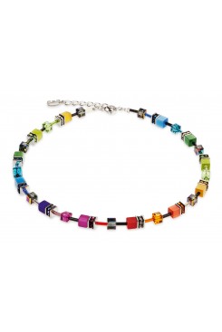 COEUR DE LION Geo Cube Rainbow Necklace 2838/10-1520