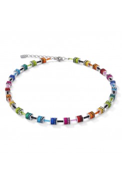 COEUR DE LION Geo Cube Mini Rainbow Colours Necklace 4409/10-1500