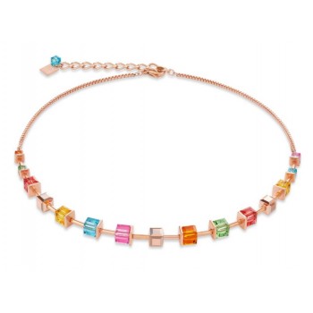 COEUR DE LION Geo Cube Luxurious Multicolour Necklace 4996/10-1500