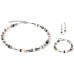 COEUR DE LION GeoCube Fresh White, Rose Gold & Emerald Necklace 4013/10-0521