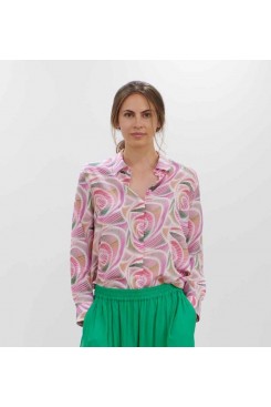 Mela Purdie Soft Shirt - Fizz Print Silk - Sale
