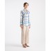 Mela Purdie Soft Shirt - Riviera Check Print Silk - Sale 