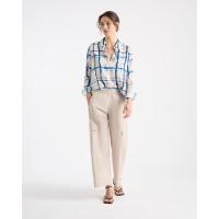 Mela Purdie Soft Shirt - Riviera Check Print Silk - Sale 